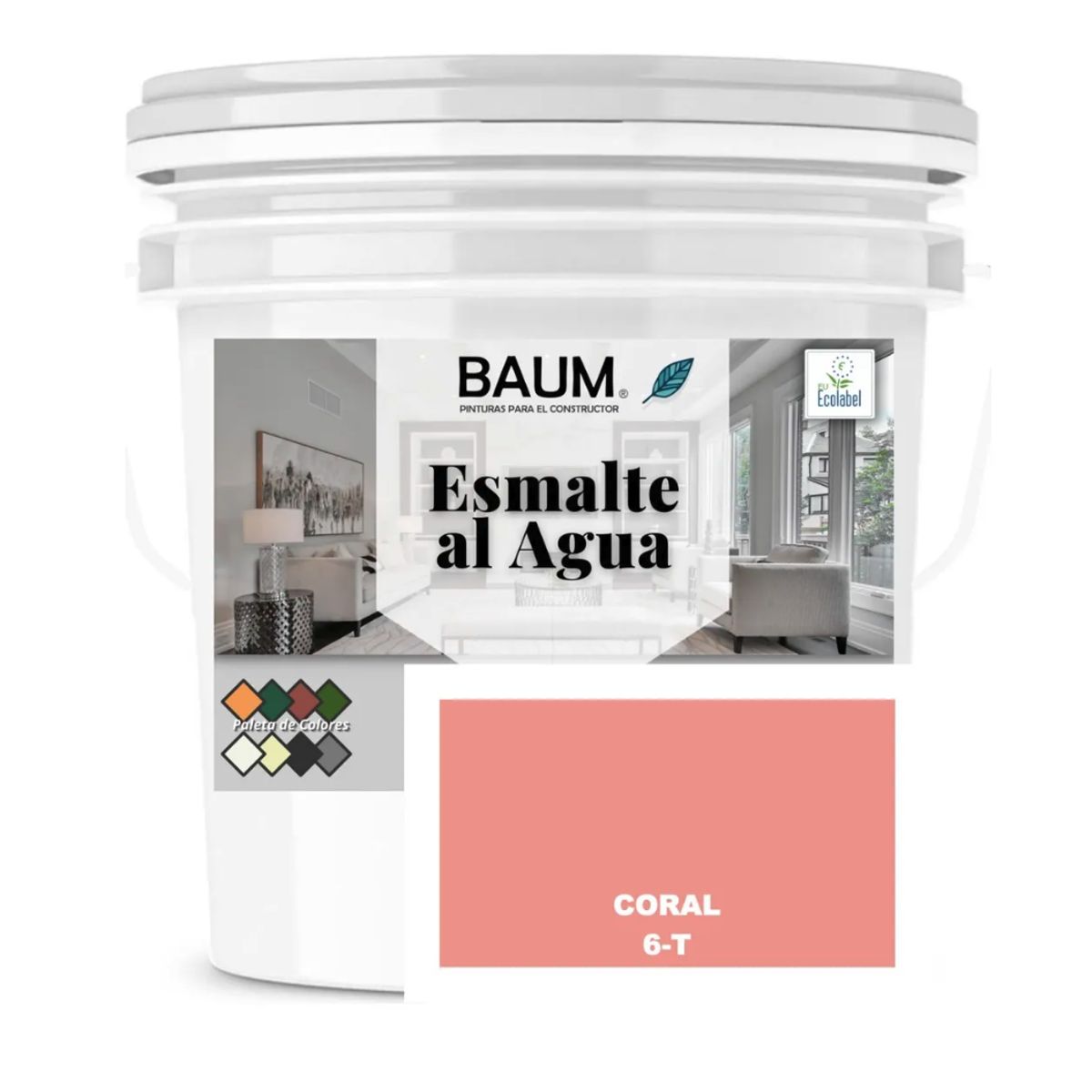 BAUM - TINETA PINTURA ESMALTE AL AGUA - CORAL 6-T - PINTURASPROFESIONALES CHILE
