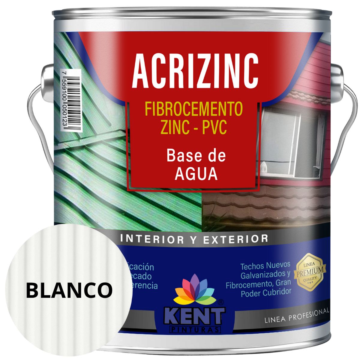 Pintura para techos Acrizinc Galon Blanco, marca KENT - Foto Principal
