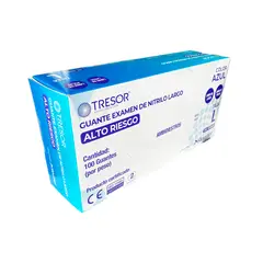 GENERICO - Guante largo nitrilo Talla XL azul 100 unidades