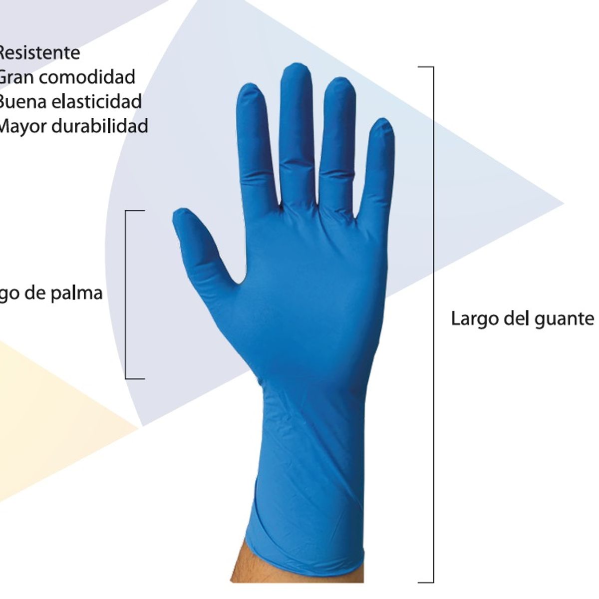 GENERICO - Guante largo nitrilo Talla XL azul 100 unidades