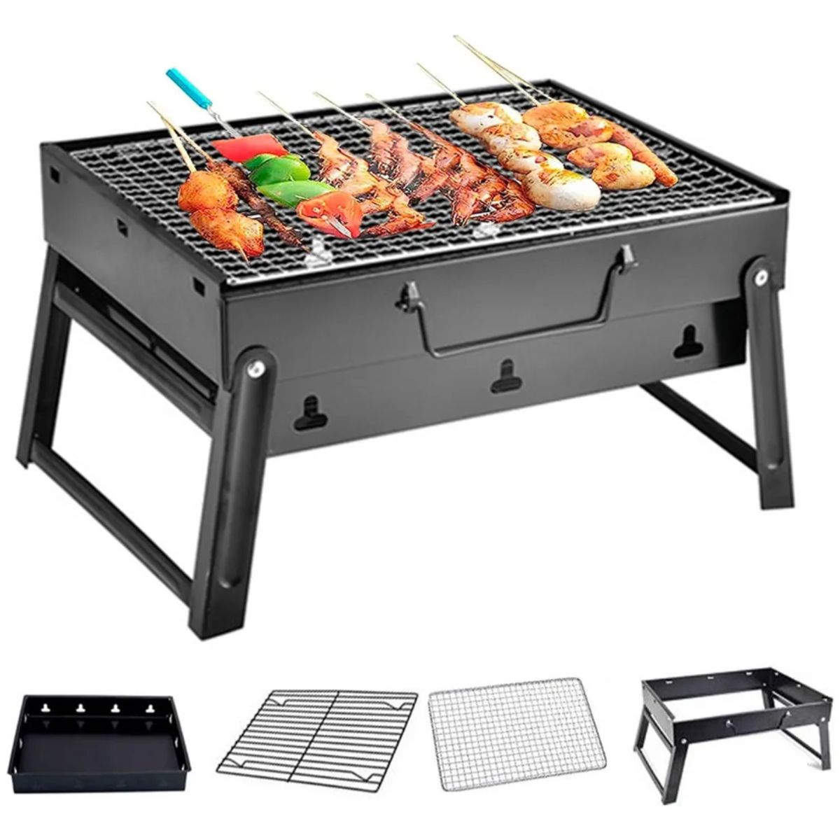 GENERICO - Mini Parrillera Plegable De Carbón Portátil Barbacoa 35x27cm