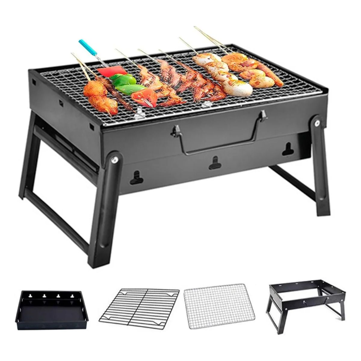 GENERICO - Mini Parrillera Plegable De Carbón Portátil Barbacoa 35x27cm