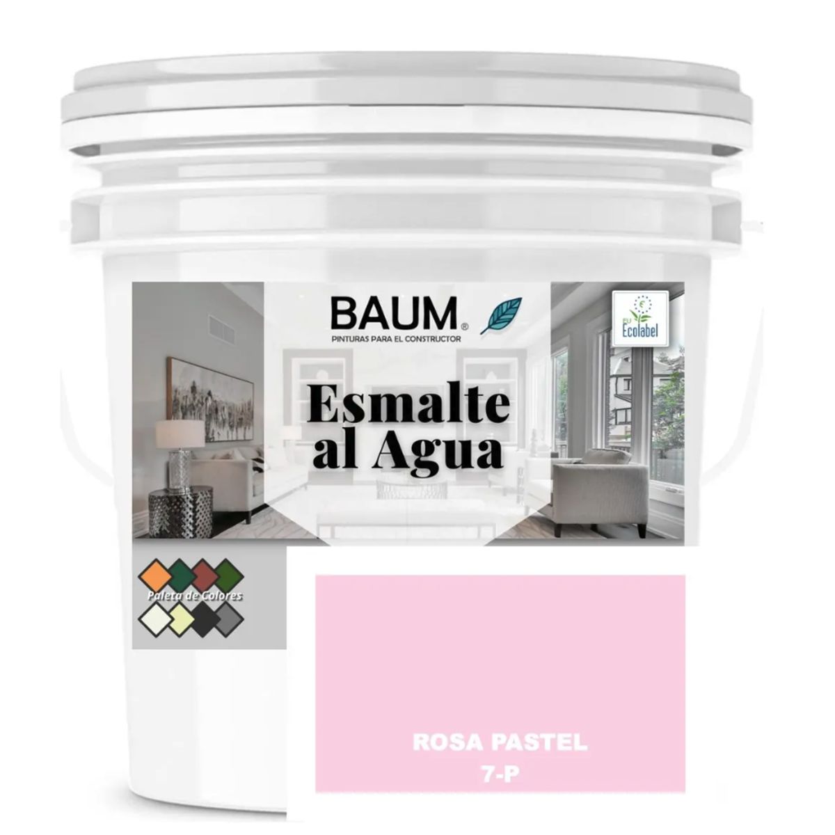 BAUM - TINETA PINTURA ESMALTE AL AGUA - ROSA PASTEL 7-P - PINTURASPROFESIONALES CHILE