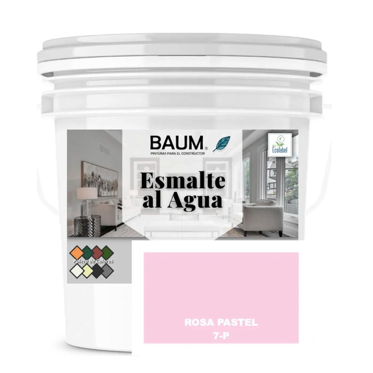 BAUM - TINETA PINTURA ESMALTE AL AGUA - ROSA PASTEL 7-P - PINTURASPROFESIONALES CHILE