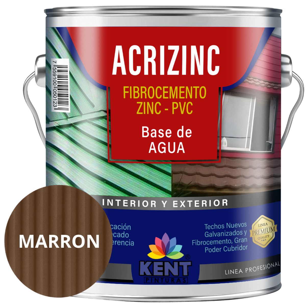 KENT - Pintura para techos Acrizinc Galon Marron