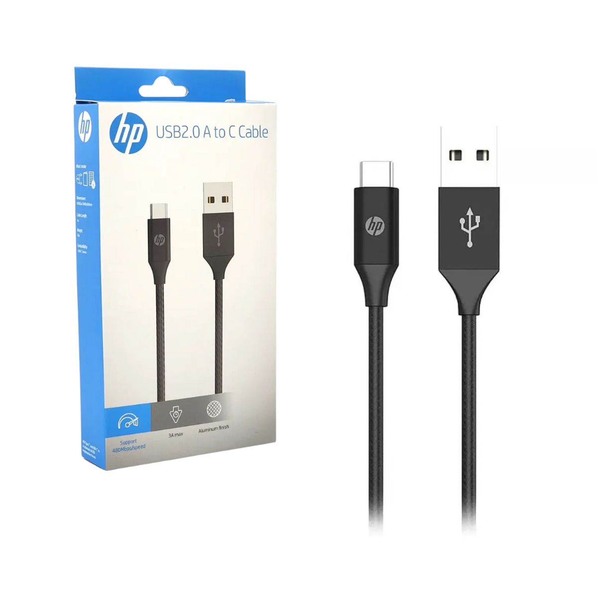 HP - Cable HP USB Tipo-C 2 Metros Negro Carga Rápida
