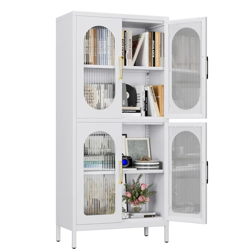 GENERICO - Vitrina con vidrio 4 puertas linea white home YXG-02.