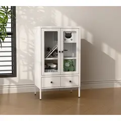 GENERICO - Casa media para mascotas 2 puertas con vitrina 2 cajones - Linea Pet PC-7