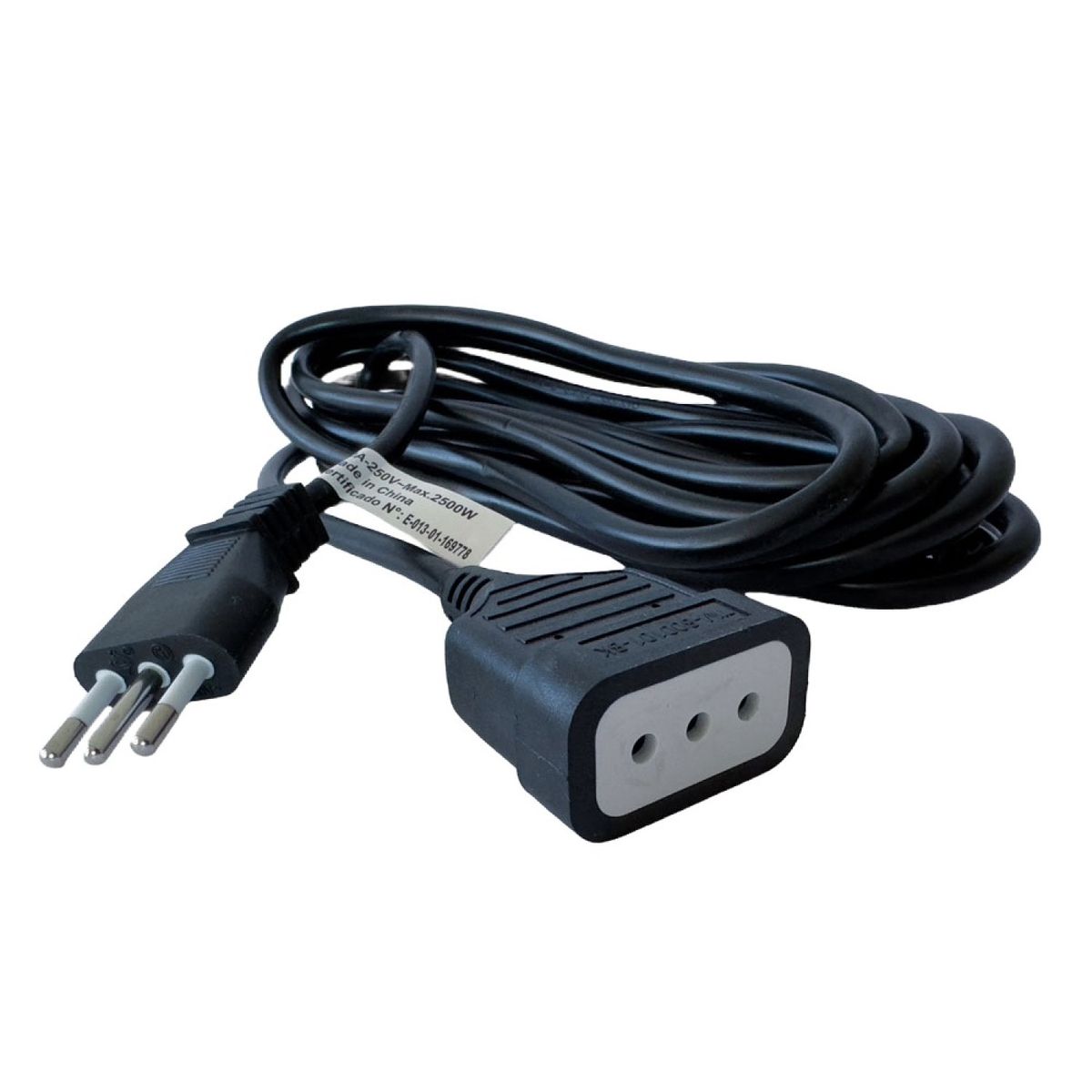 TECMASTER - Cable Eléctrico Extensor De 5 Metros TM-800101-bk Tecmaster