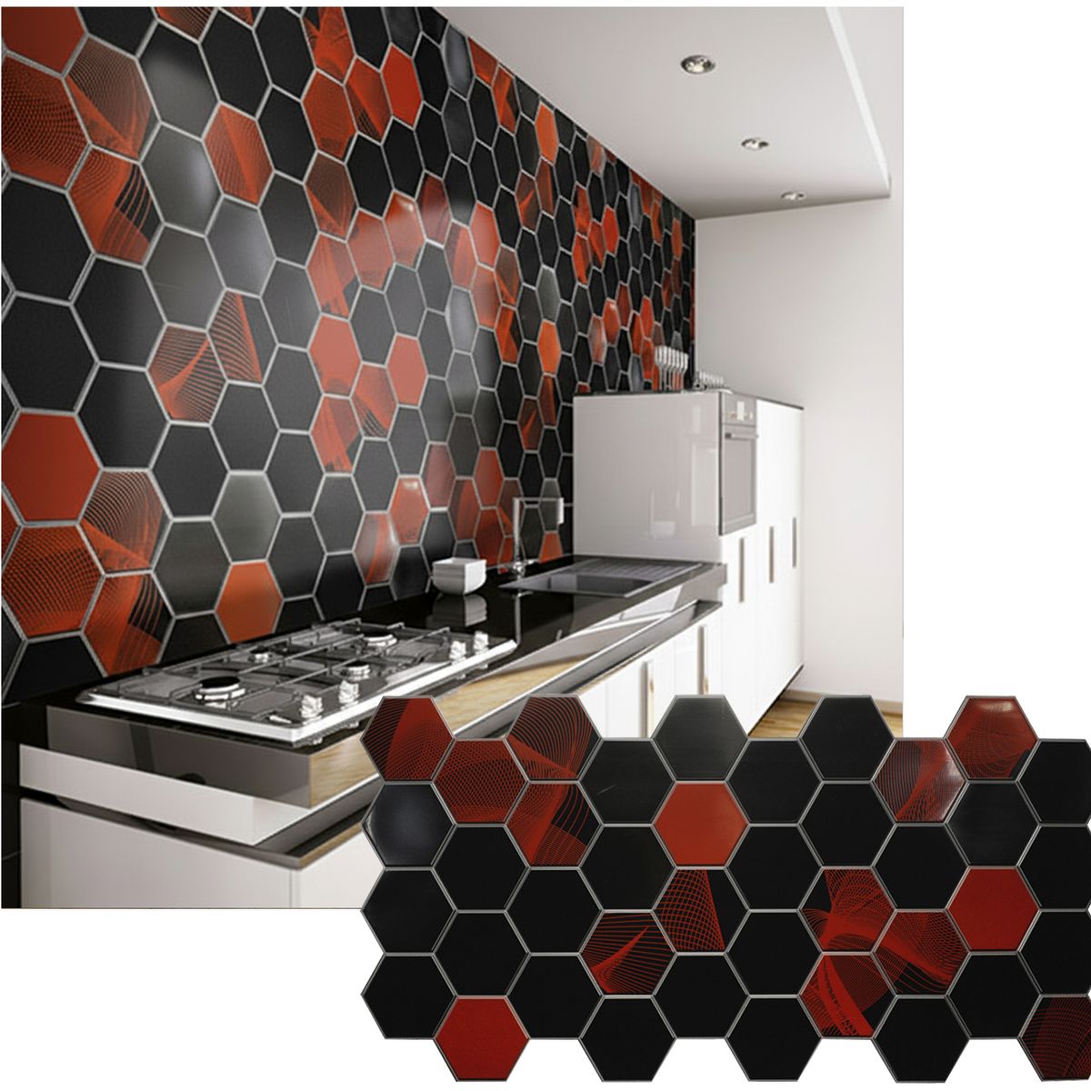 MERCAR RAY - Wall Panel PVC 97.3 x 49.2 cm Relieve ELECTRA 4.2 m² (10 paneles)