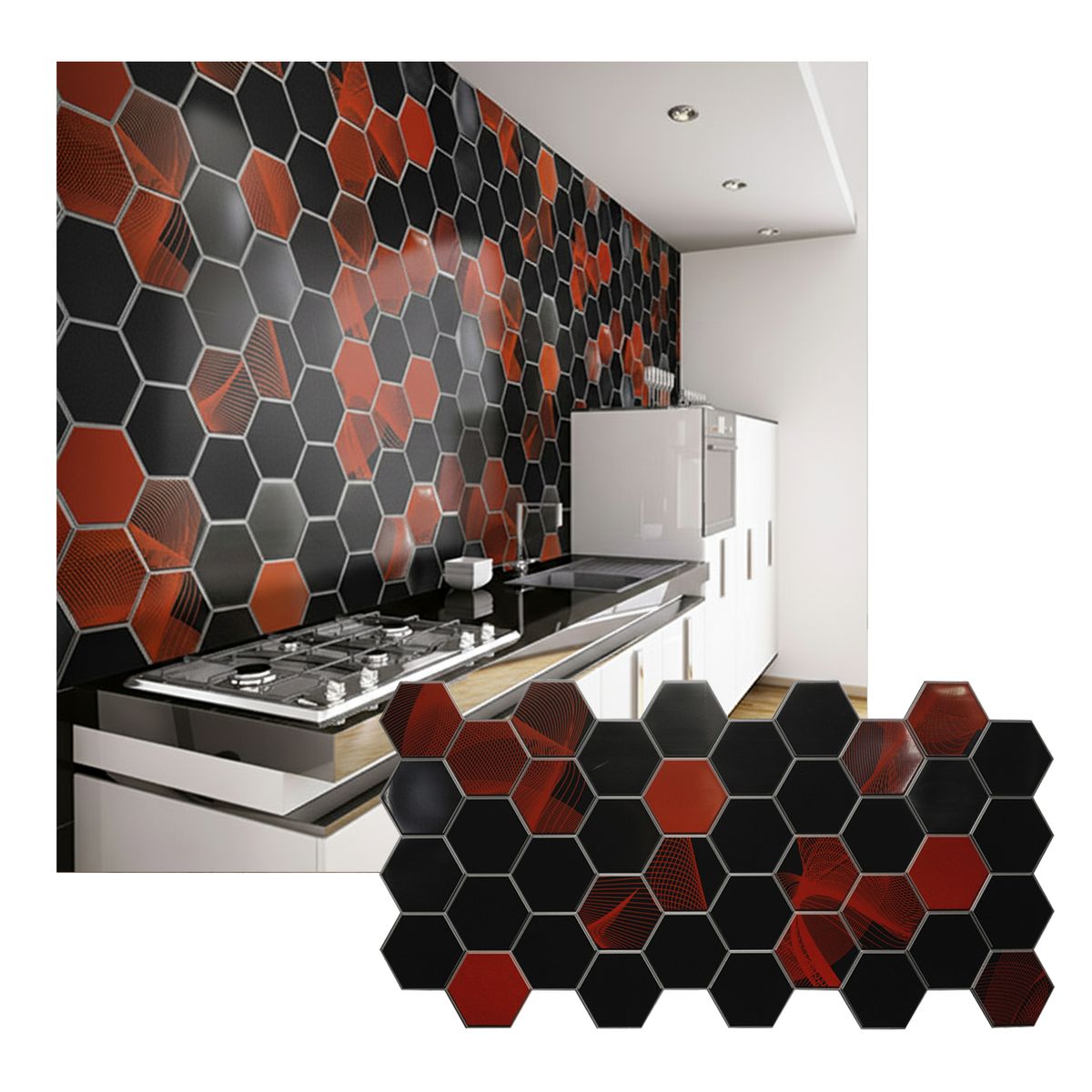 MERCAR RAY - Wall Panel PVC 97.3 x 49.2 cm Relieve ELECTRA 4.2 m² (10 paneles)