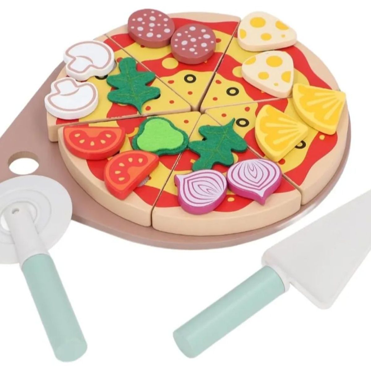 GENERICO - Pizza Armar Y Cortar Juguete Madera Didáctico