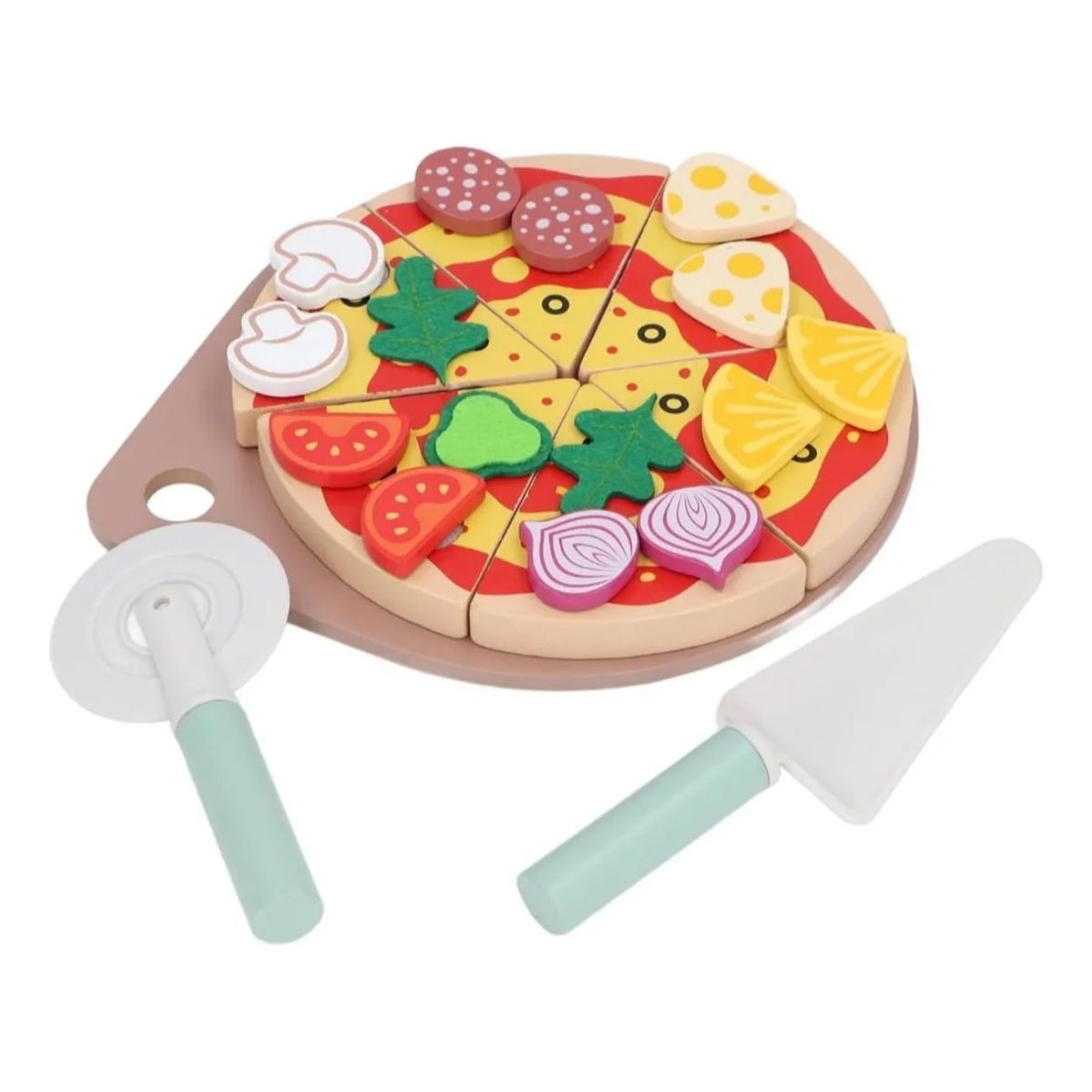 GENERICO - Pizza Armar Y Cortar Juguete Madera Didáctico