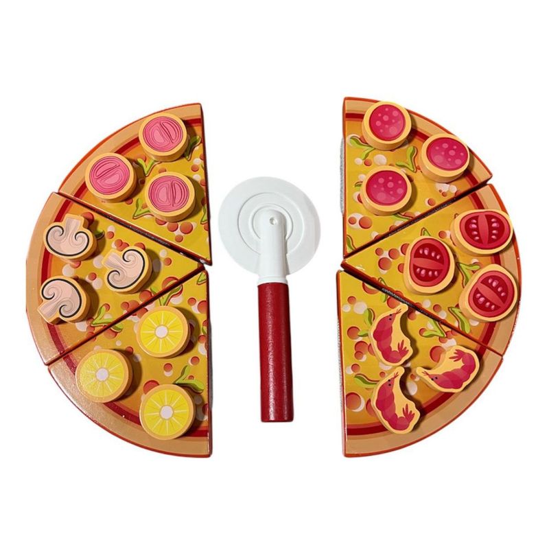 GENERICO - Pizza Armar Y Cortar Juguete Madera Didáctico