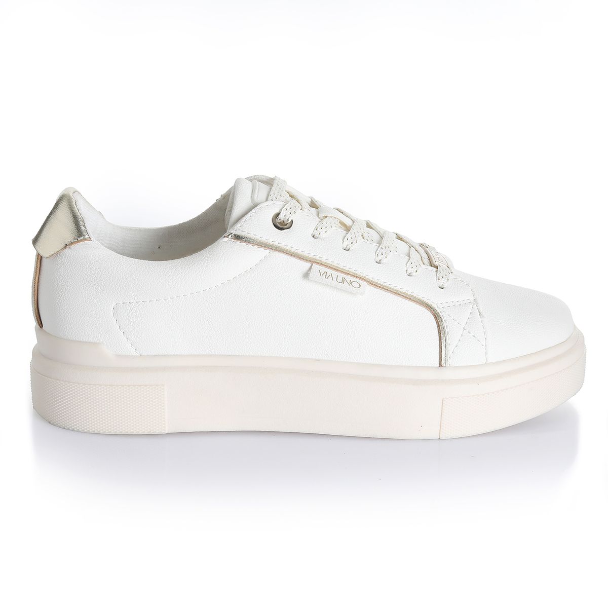 VIA UNO - Zapatilla Mujer Via Uno Crema/Dorado 22641704