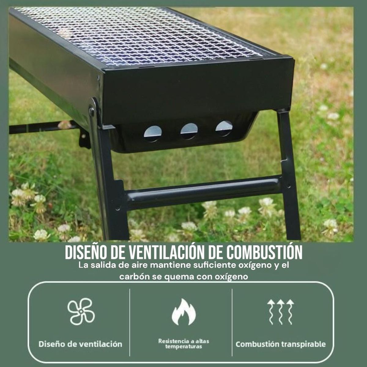 GENERICO - Parrilla De Carbón Portátil Plegable BBQ Camping