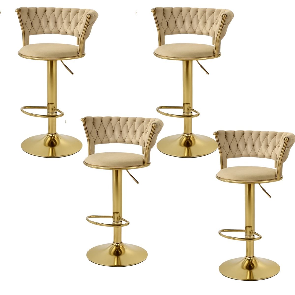 CORI CORI - Pack 4 Taburetes Queen Velvet Gold Beige