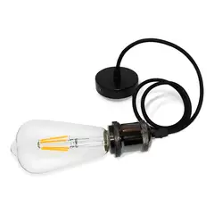 HYUNDAI - Lampara Colgante Camp Led Filamento St64 6w - Negro