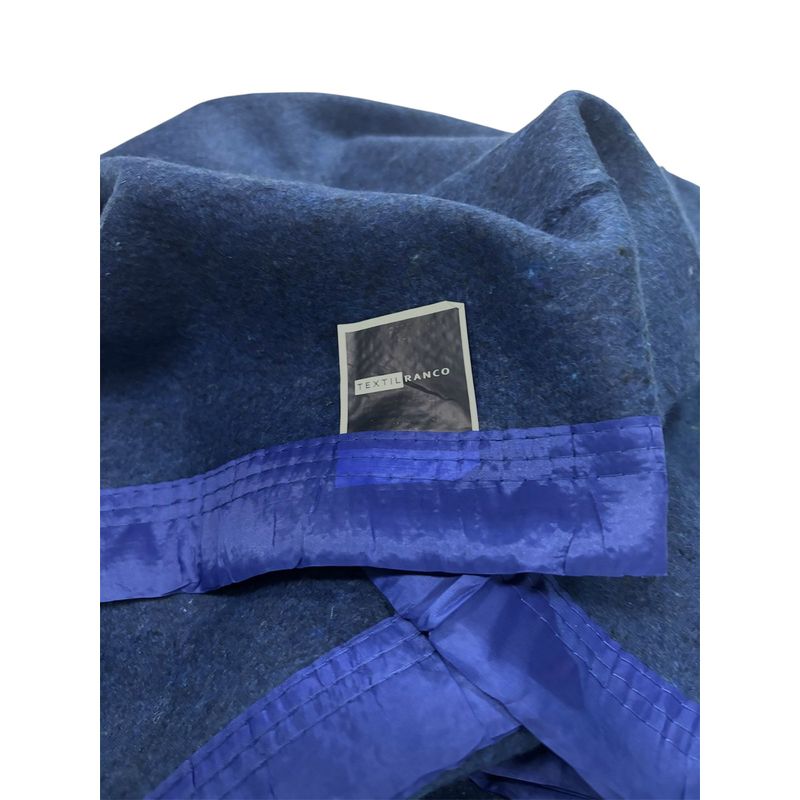 TEXTIL RANCO - Frazada Térmica Lana BORDE SATÍN AZUL 1,5 plazas - Textil Ranco