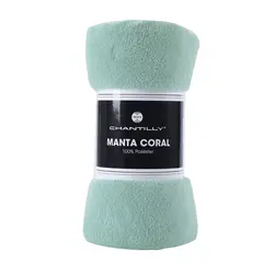 CHANTILLY - Manta Coral 1 Plaza Liso Unicolor