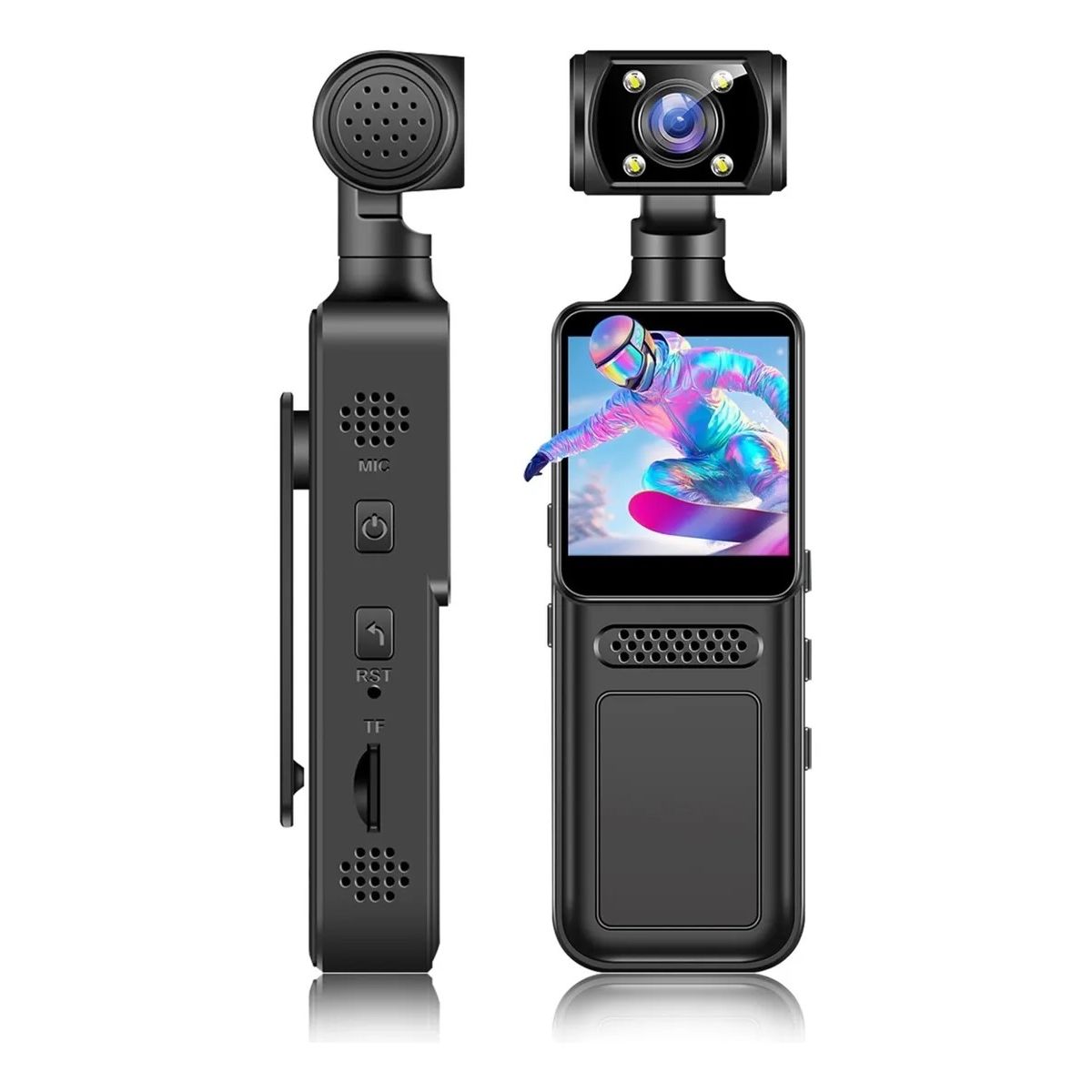 NO LOGO - Cámara De Acción Wifi 4k Con Lente Giratoria De 180°y Luz