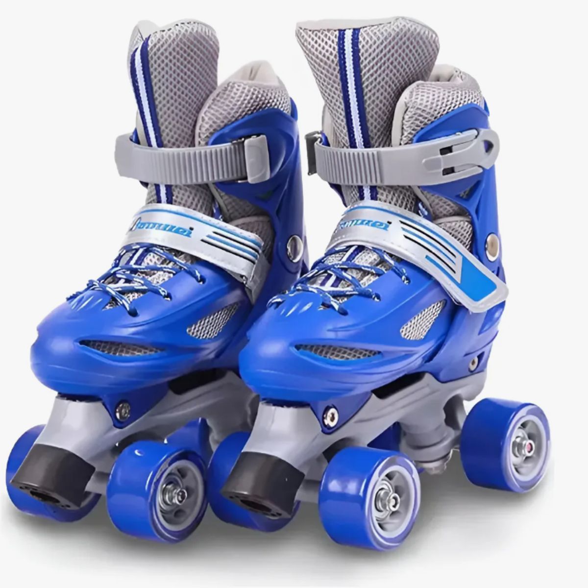 GENERICO - Patin 4 Ruedas Ajustable + Set De Protección  XS Azul