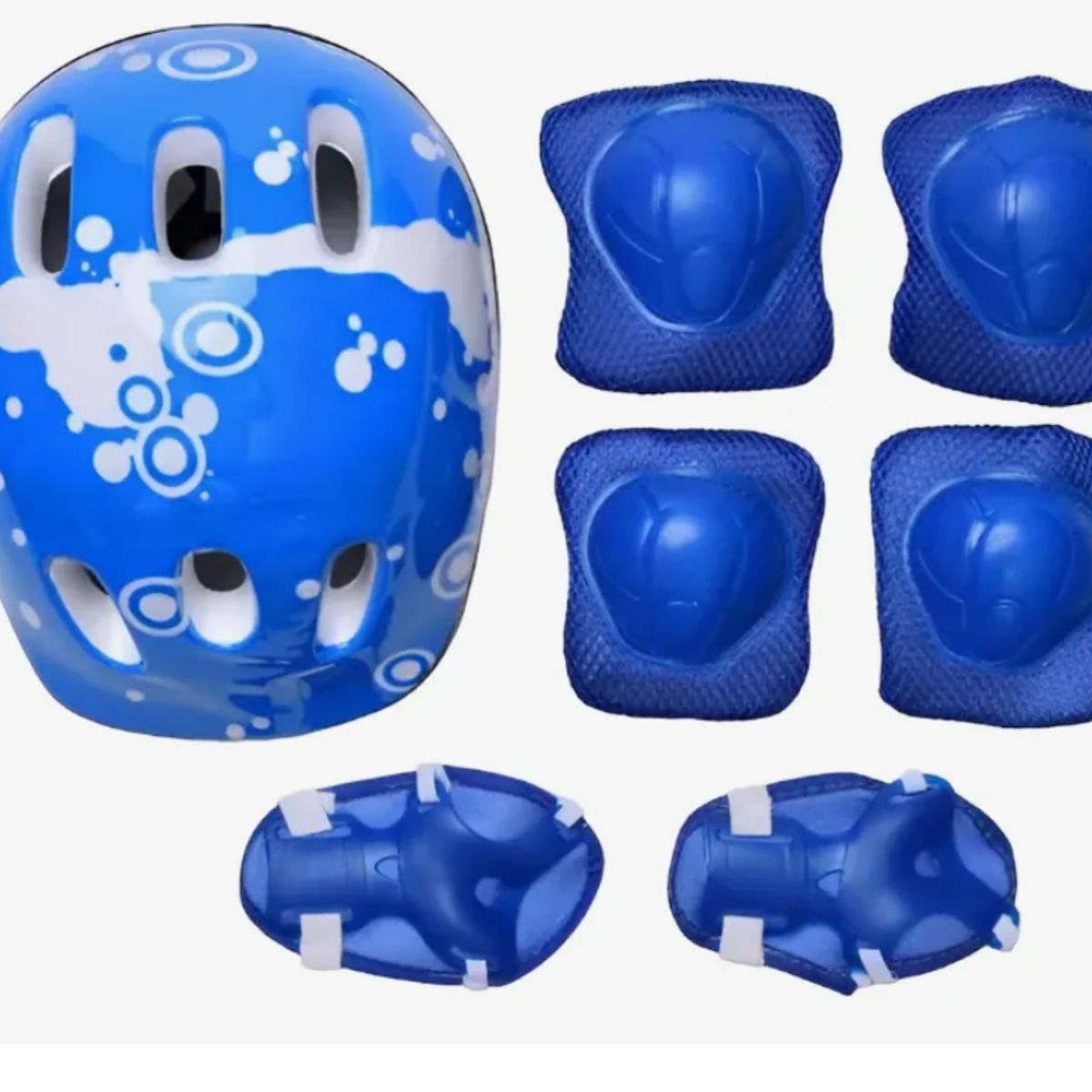 GENERICO - Patin 4 Ruedas Ajustable + Set De Protección  XS Azul