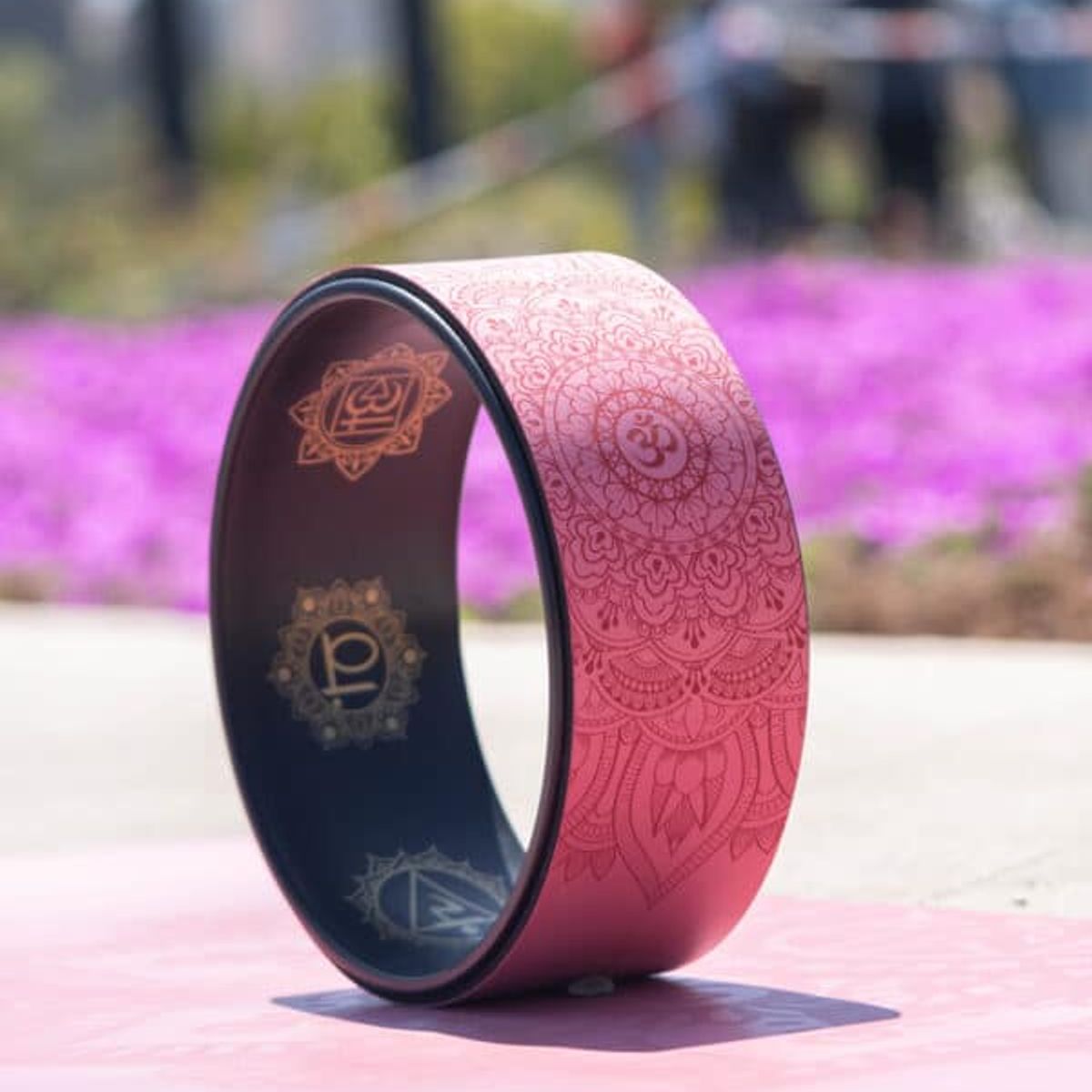 BE YOGI - Rueda Aro de yoga antideslizante rosa