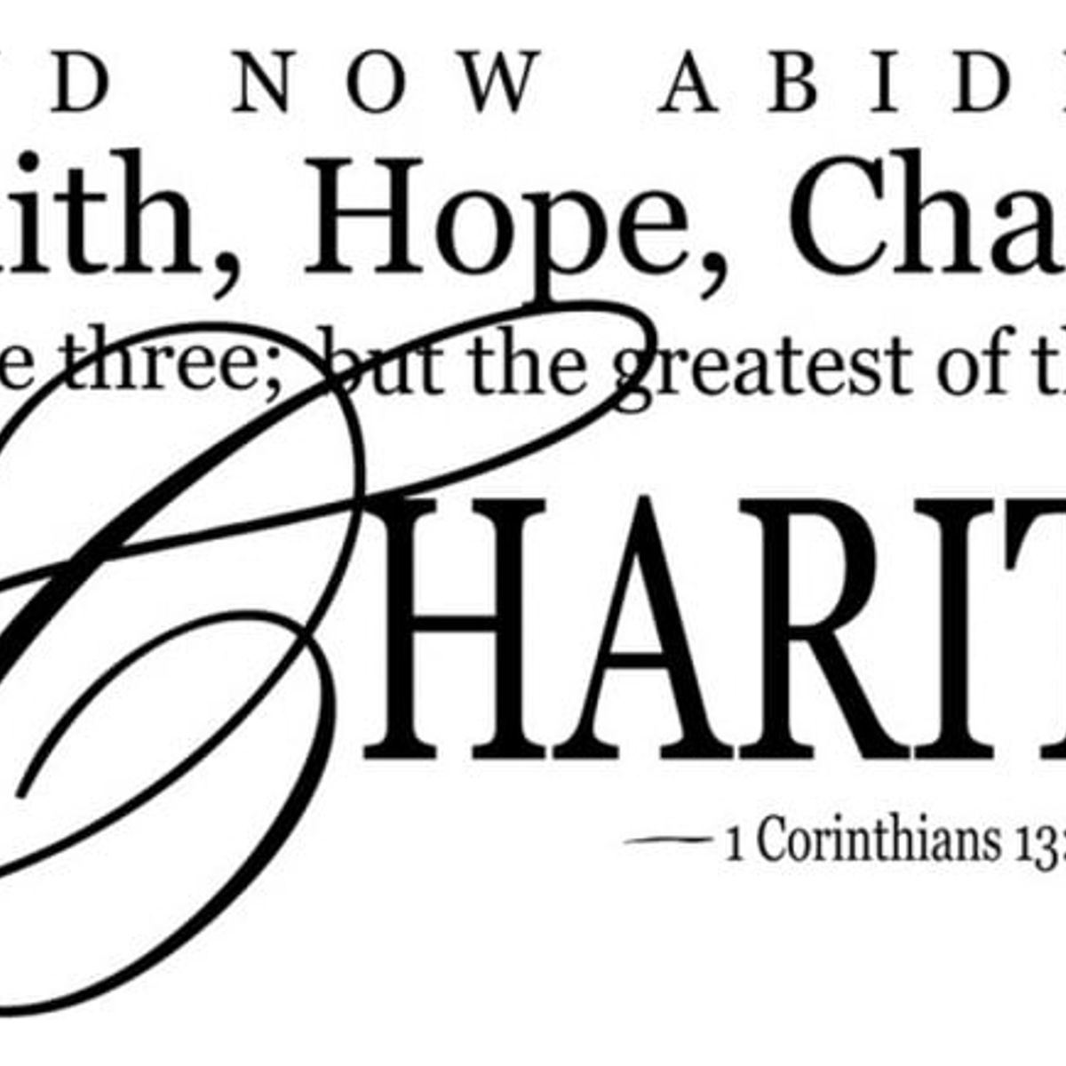 GENERICO - Decomural Faith Hope Charity Bible Verse WS-15136