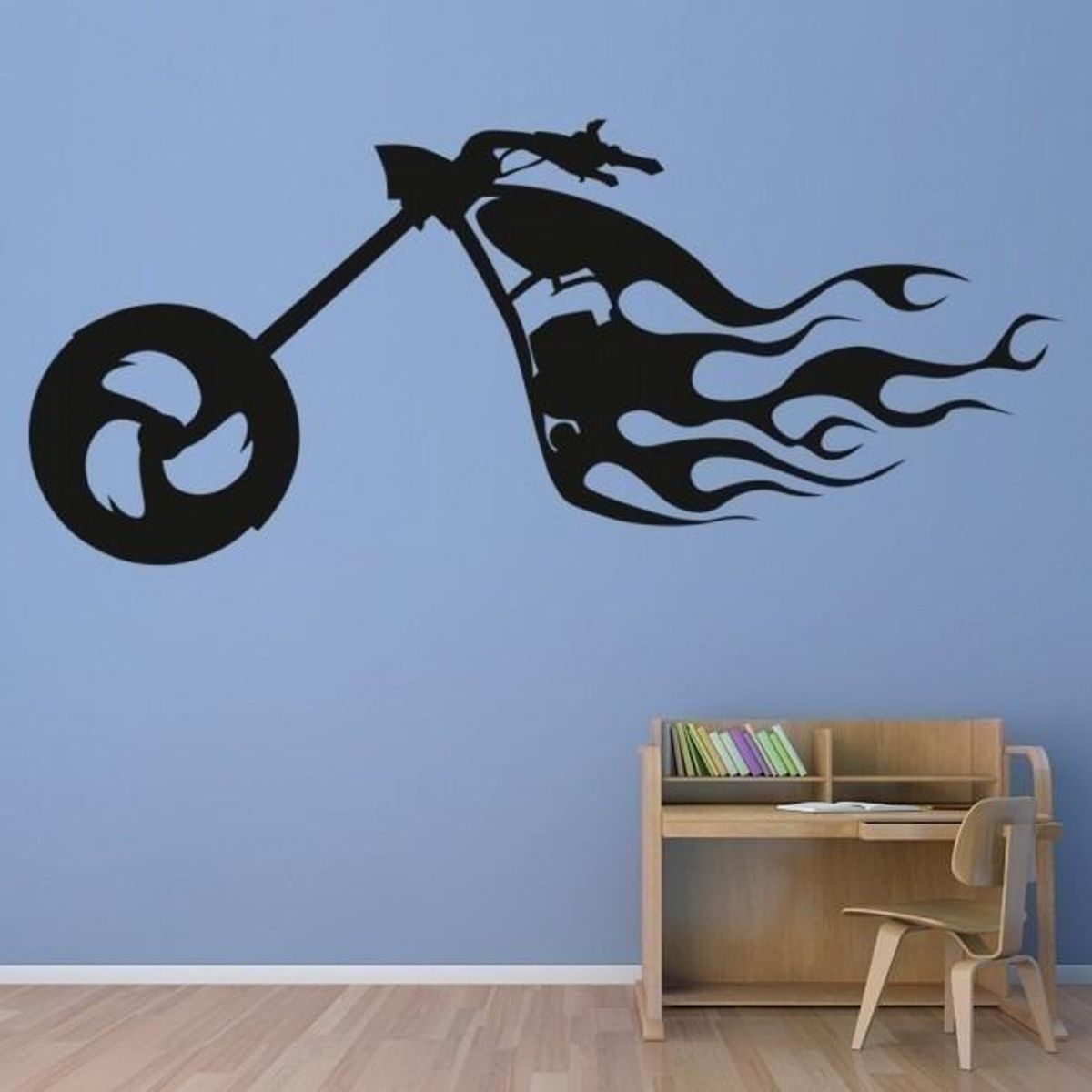 GENERICO - Decomural Flaming Motorcycle Motorbike WS-15342