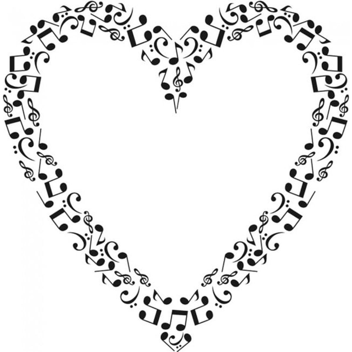 GENERICO - Decomural Love Heart Music Notes WS-15521