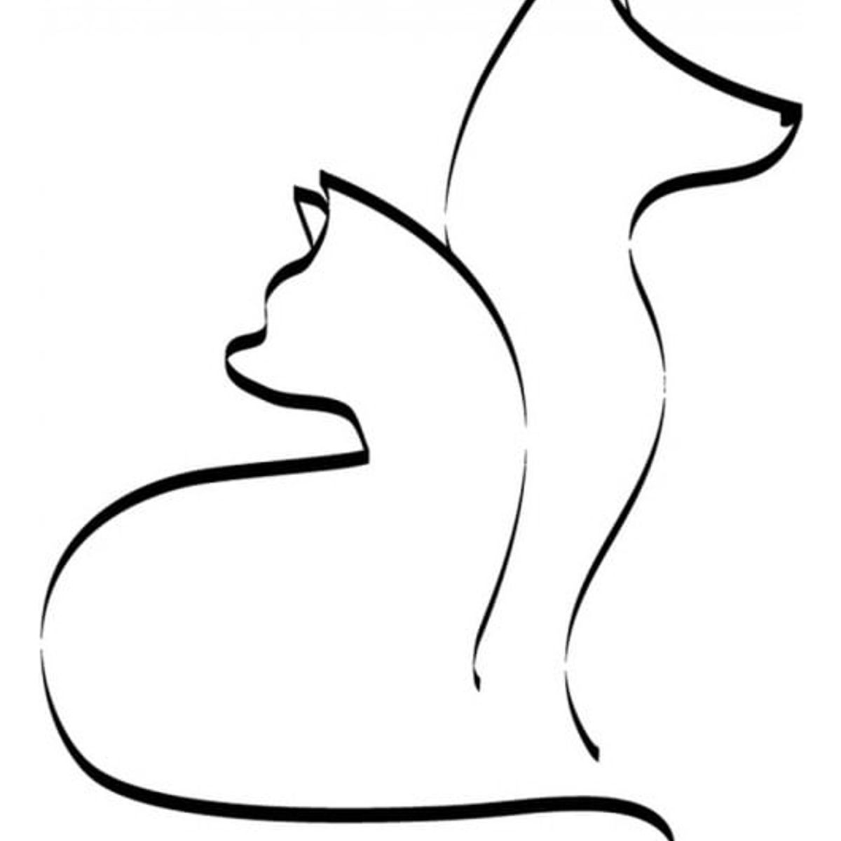 GENERICO - Decomural Cat & Dog Simple Outline Canine Feline WS-15583