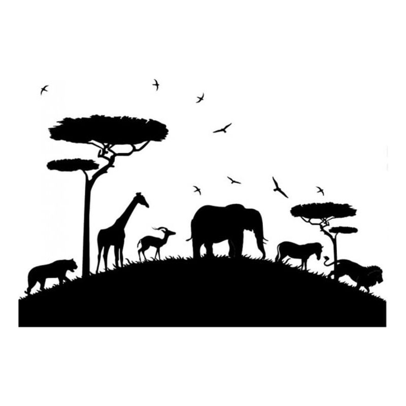 GENERICO - Decomural Safari Animals Elephant Giraffe WS-15787