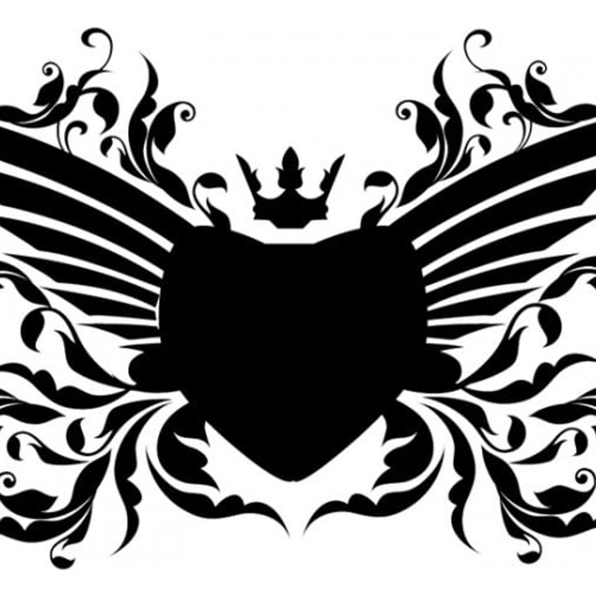 GENERICO - Decomural Love Heart With Wings And Crown Love WS-15800