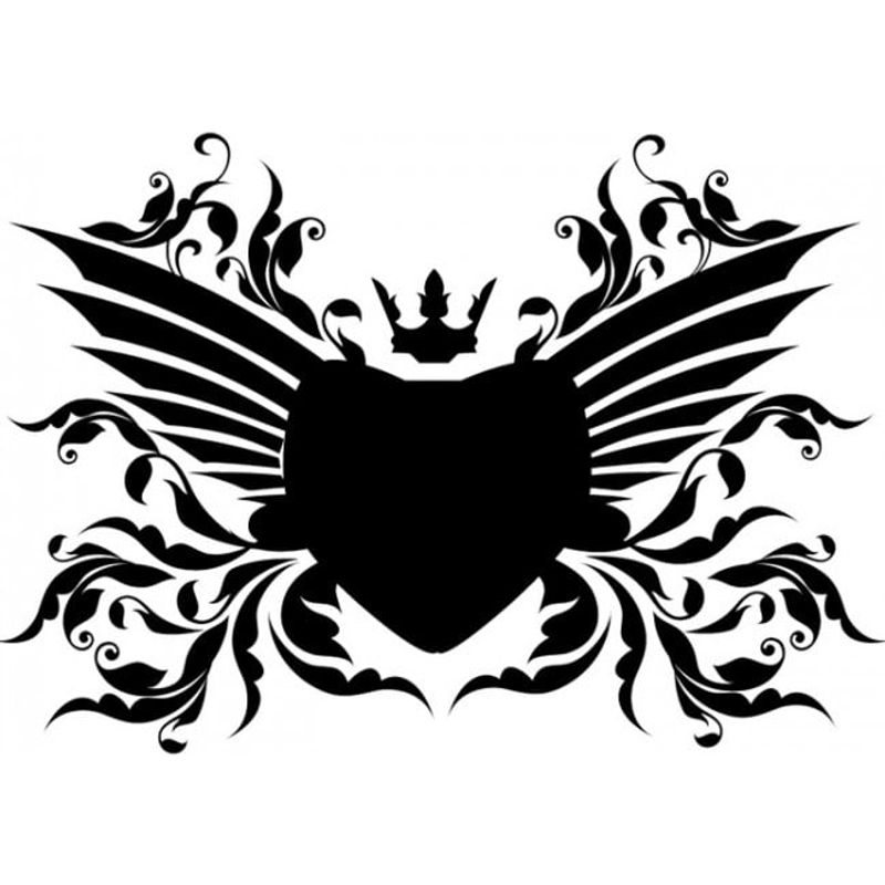 GENERICO - Decomural Love Heart With Wings And Crown Love WS-15800