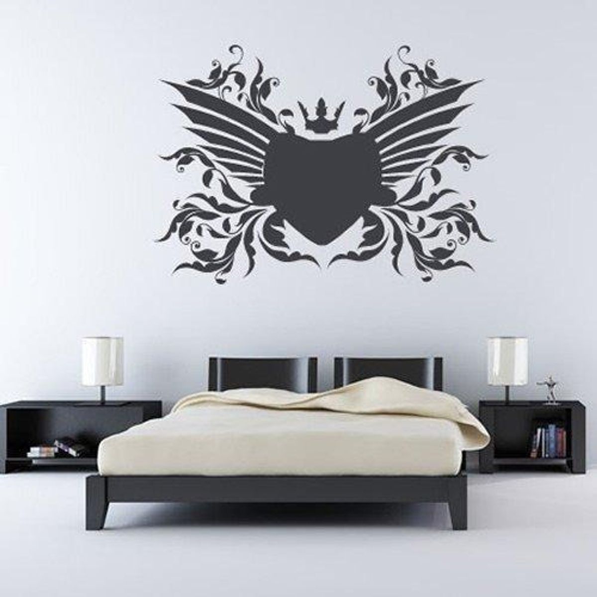 GENERICO - Decomural Love Heart With Wings And Crown Love WS-15800