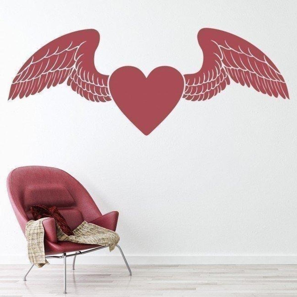 GENERICO - Decomural Love Heart With Angel Wings Love Hearts WS-15801