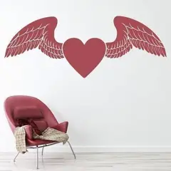 GENERICO - Decomural Love Heart With Angel Wings Love Hearts WS-15801