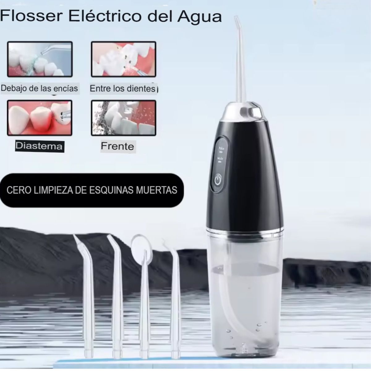 GENERICO - Irrigador Dental Eléctrico Portátil Con 4 Boquillas