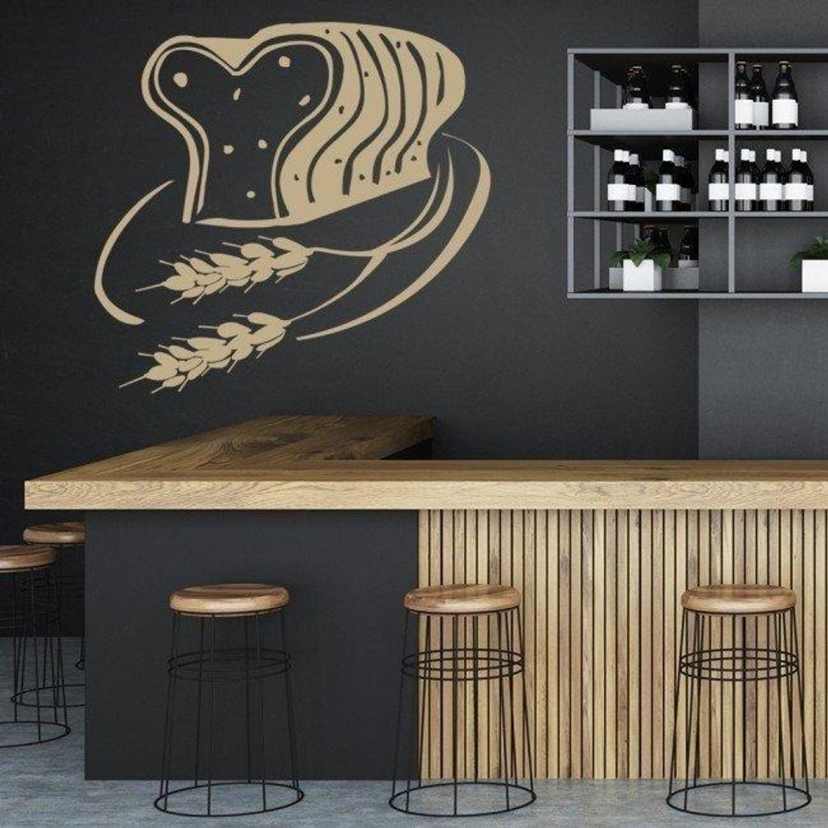 GENERICO - Decomural Bread Wheat Kitchen Cafe WS-15992