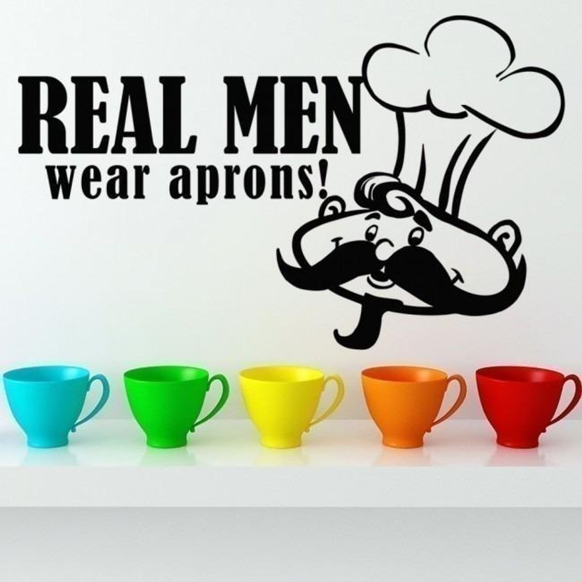 GENERICO - Decomural Real Men Wear Aprons Kitchen WS-16025