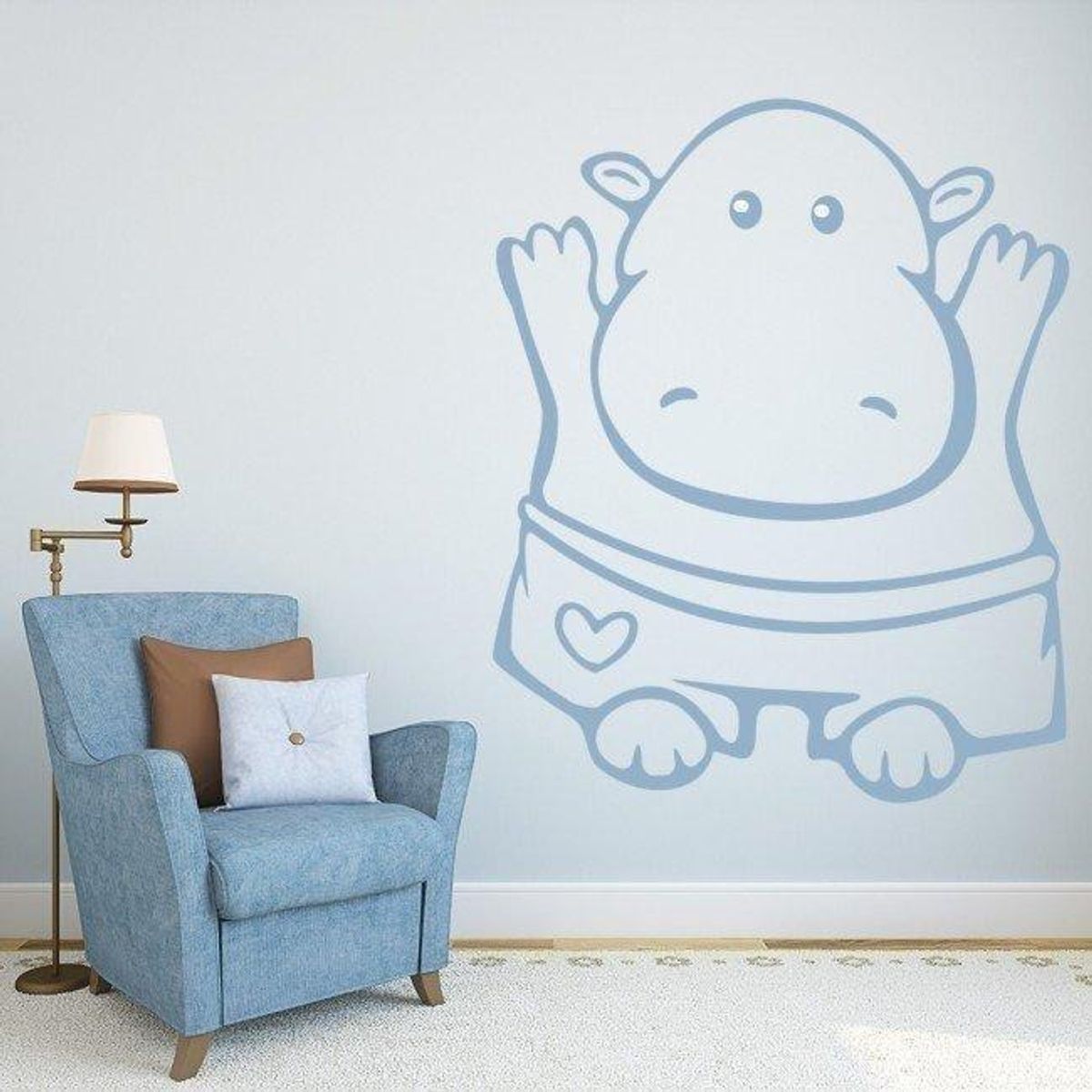 GENERICO - Decomural Cartoon Hippo Nurserynursery WS-16161