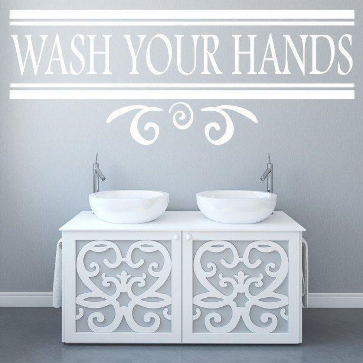 GENERICO - Decomural Wash Your Hands Bathroom WS-16989