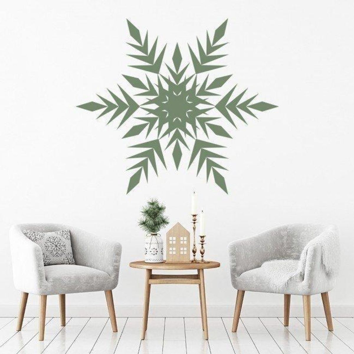 GENERICO - Decomural Frosted Snowflake Festive Christmas WS-17194