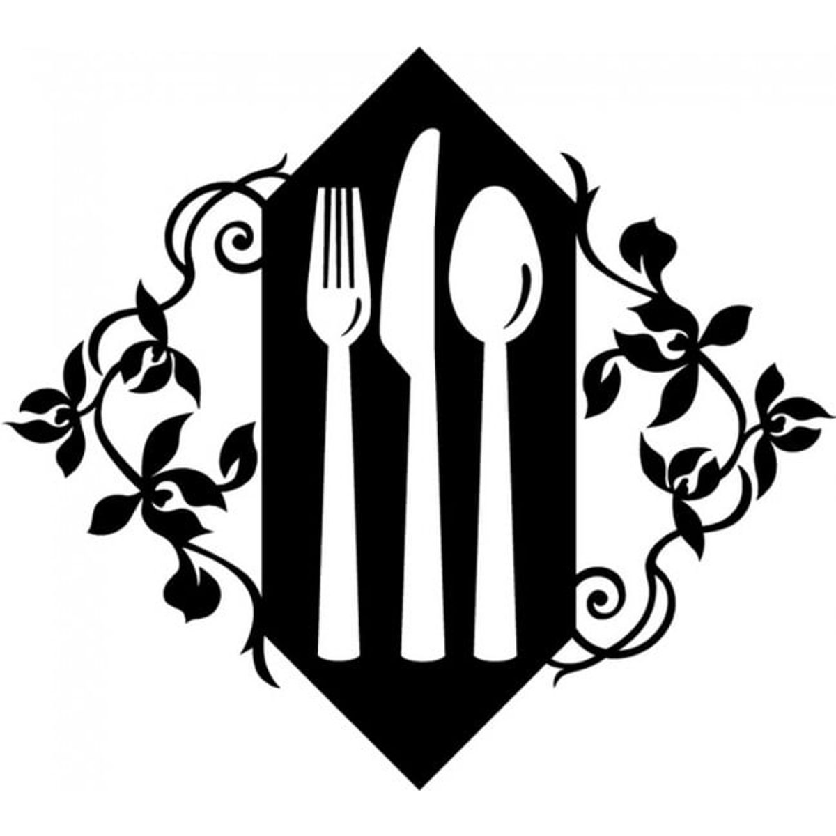 GENERICO - Decomural Knife Fork Spoon Floral Design WS-17211