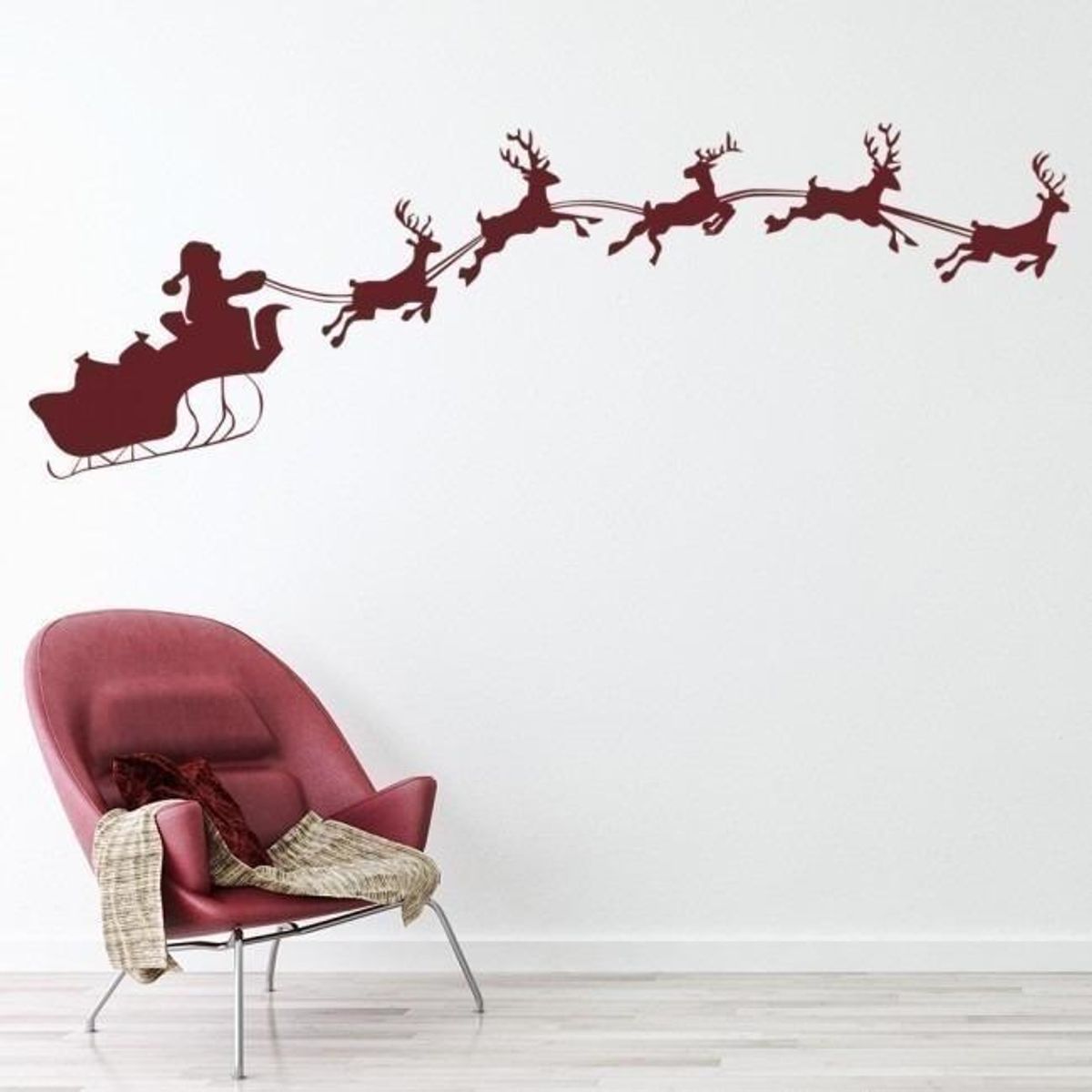 GENERICO - Decomural Reindeer Santa Sleigh Festive Christmas WS-17287