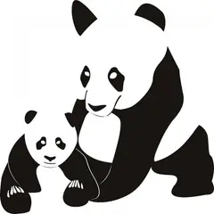 GENERICO - Decomural Panda And Cub Wild Animals WS-17404