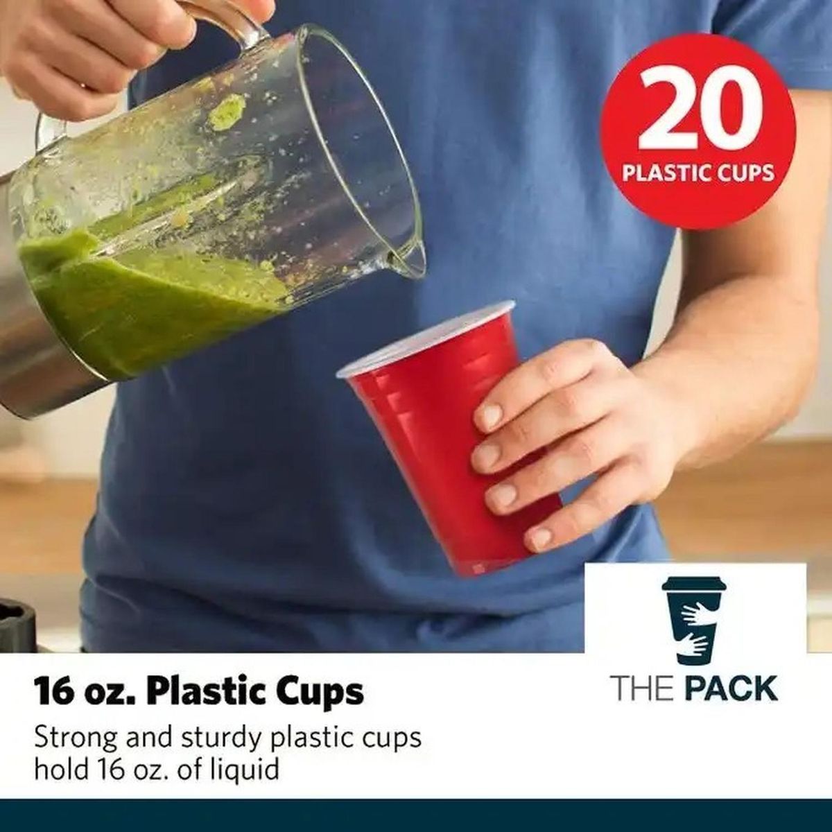 JAGIMA - Vaso Plastico Rojo Desechable Fiesta 450 ml x 50 uds