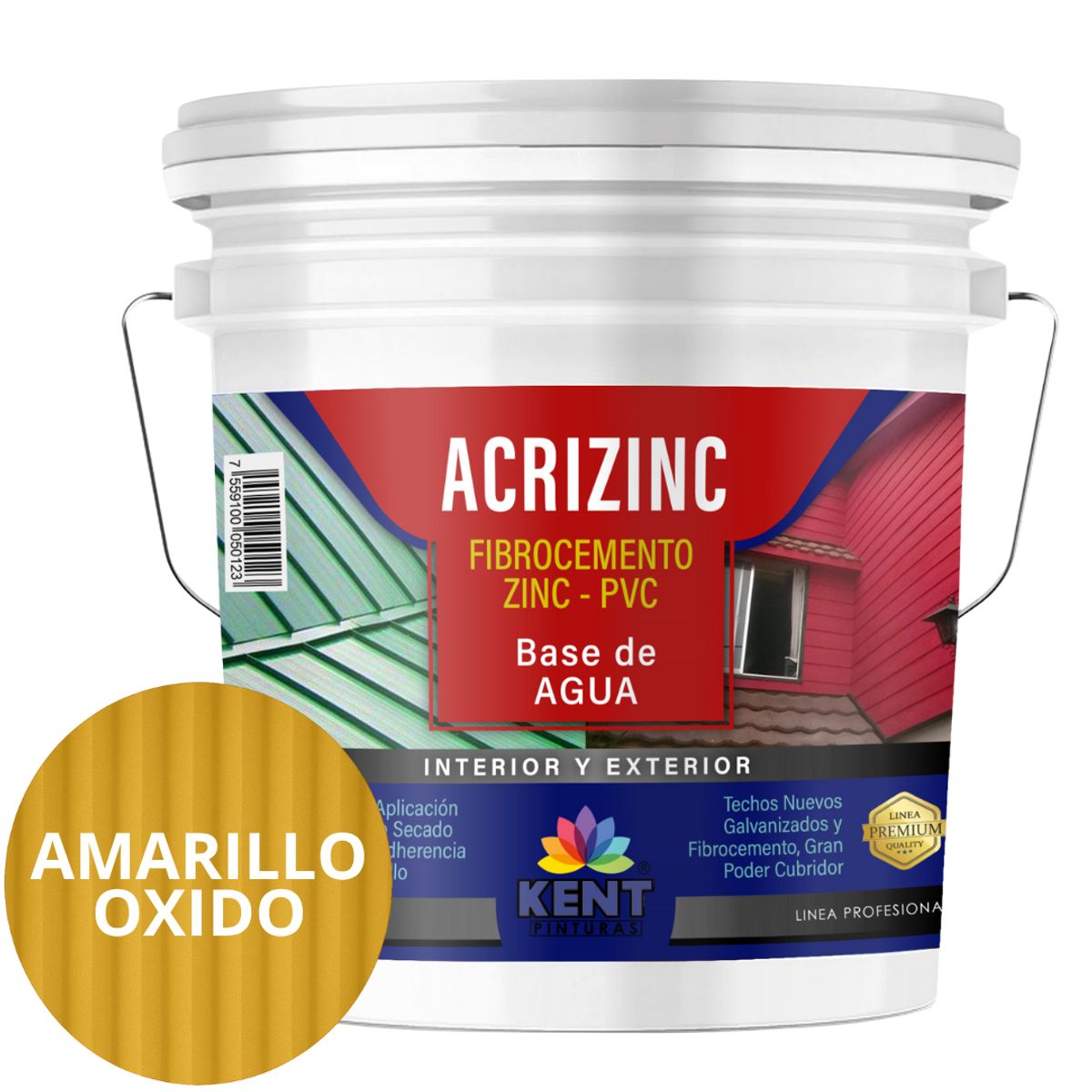 KENT - Pintura para techos Acrizinc Tineta Amarillo oxido
