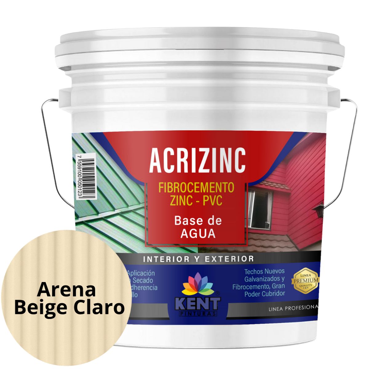 KENT - Pintura para techos Acrizinc Tineta Amarillo oxido
